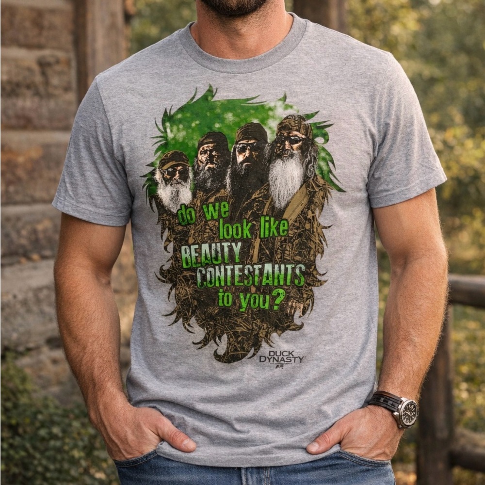 Gildan Duck Dynasty Men’s Size S Gray Graphic T-Shirt A&E TV Willie Robertson